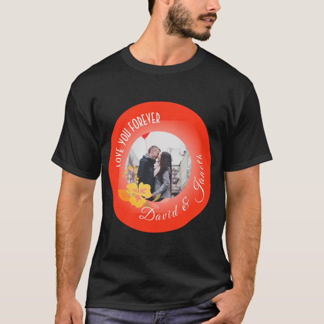 Camiseta Ame Você Casal Nome Fotográfico Dia de os namorado (Frente)