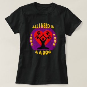 Camiseta Ame Yoga E Um Cão   Citação Engraçada