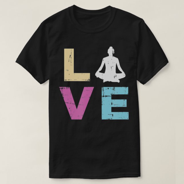Camiseta Ame Yoga Gift Meditação Espiritual Yoga (Frente do Design)