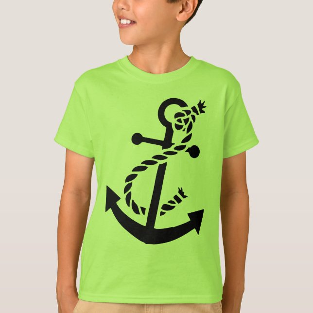 Camiseta Ameaça Marinha Náutica Ancorante do Navio Negro (Frente)