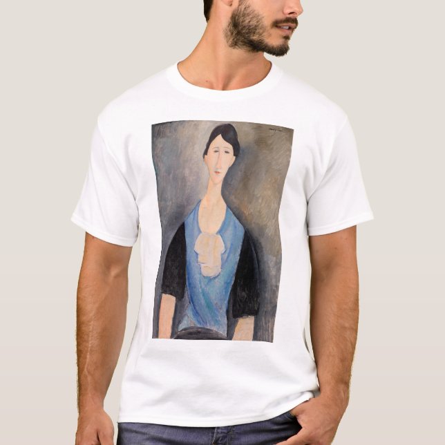 Camiseta Amedeo Modigliani - Jovem Mulher de Azul (Frente)