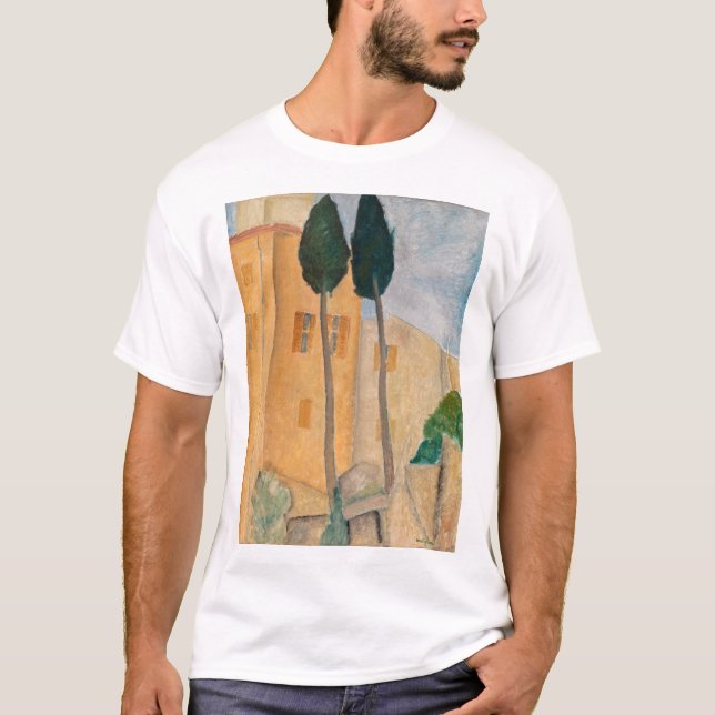 Camiseta Amedeo Modigliani - Prensas e Casas em Cagnes (Frente)