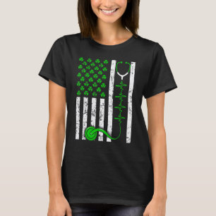 Camiseta Ameixa Enfermeira Shamrock Dia de São Patrício Ban