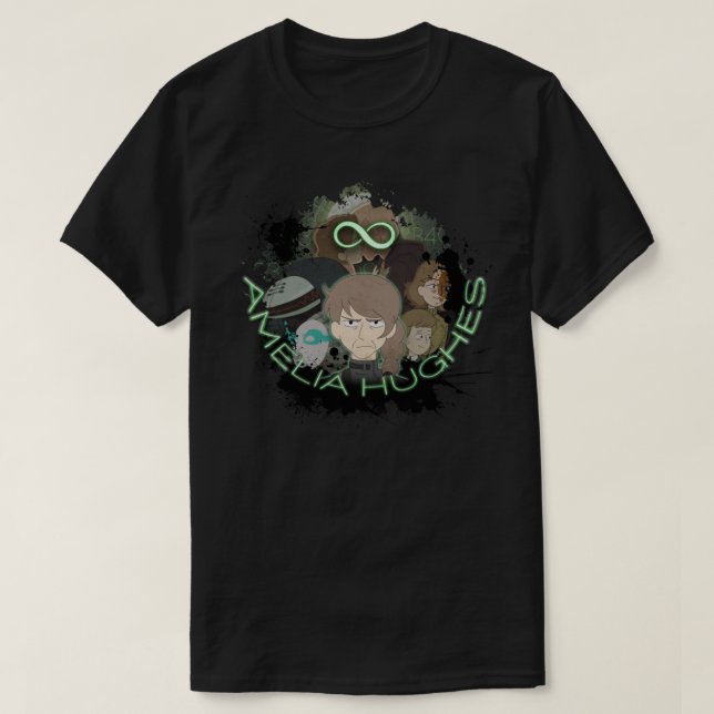 Camiseta Amelia Hughes Infinity Train w Texto Perfeito Dif (Frente do Design)