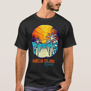 Camiseta Amelia Island Beach Sunset Vacing Família Amigos