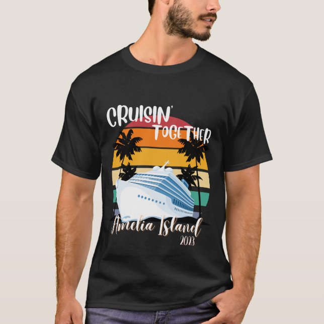 Camiseta Amelia Island Cruise 2023 Family Group Viagem (Frente)