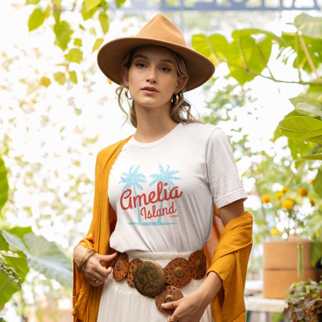 Camiseta Amelia Island Florida Coral Beach Souvenir (Criador carregado)