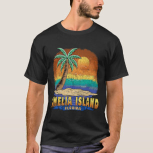 Camiseta Amelia Island Flórida Vintage afligiu Souvenir