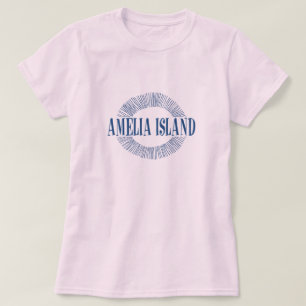 Camiseta Amelia Island no azul com design do sol