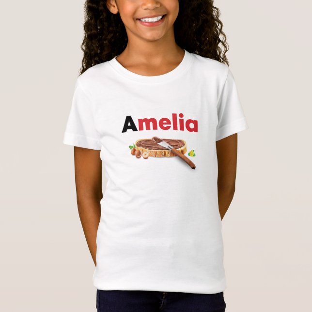 Camiseta Amelia | Presente personalizado em estilo nutella. (Frente)