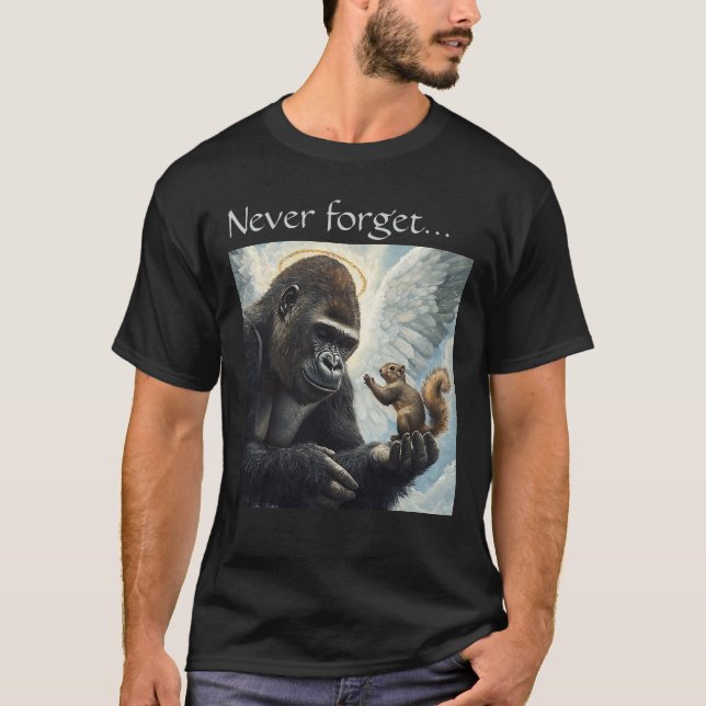 Camiseta Amendoim o Esquilo e Harambe Nunca Esquecem  (Frente)