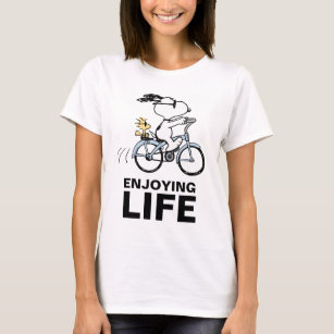 Camiseta Amendoins   Bicicleta Snoopy & Woodstock
