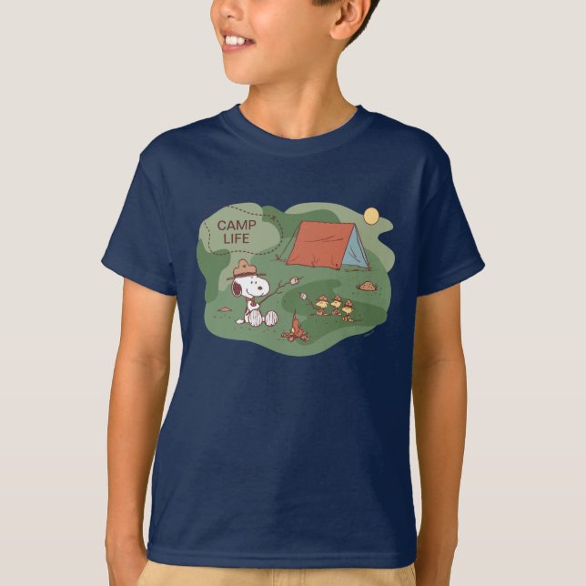 Camiseta Amendoins | Campos Snoopy & Woodstock Happy (Frente)