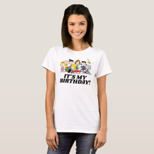 Camiseta Amendoins Charlie Brown e Gang É o meu aniversár