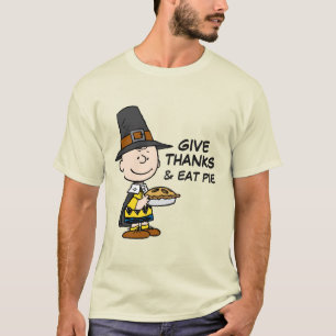 Camiseta Amendoins   Charlie Brown Pilgrim