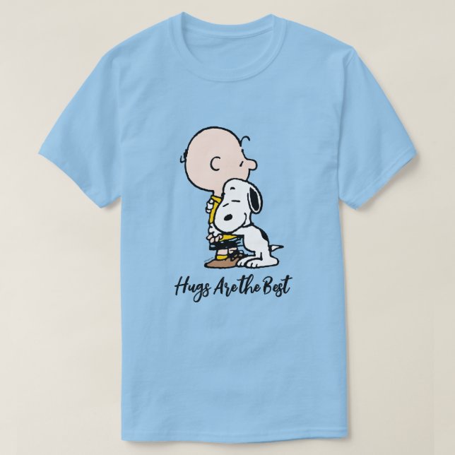 Camiseta Amendoins | Charlie Brown & Snoopy Hug (Frente do Design)