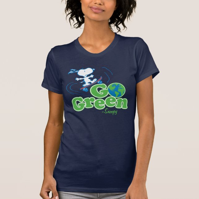 Camiseta Amendoins | Conselho Skate Verde Snoopy Go (Frente)