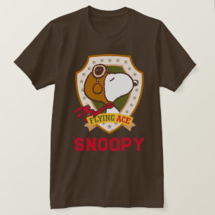 Camiseta Amendoins   Crachá De Ace Voador De Snoopy