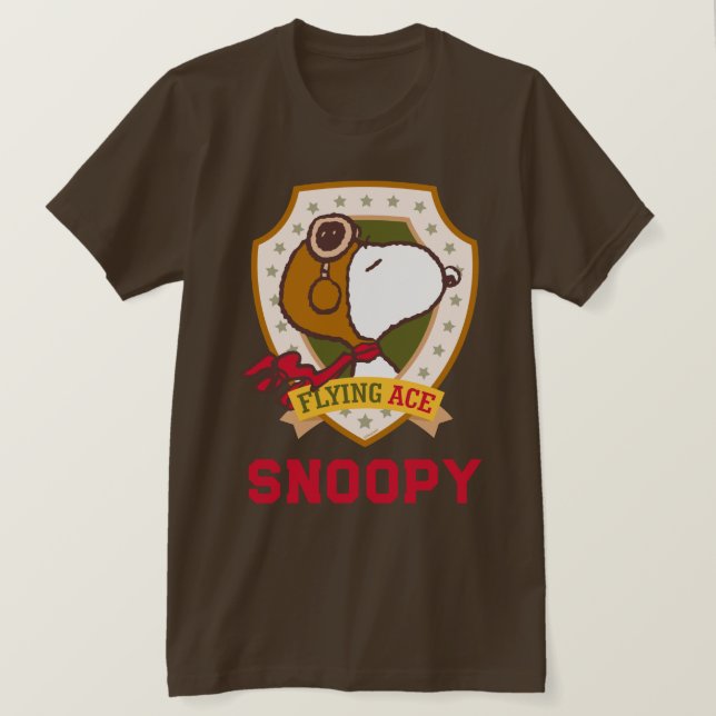 Camiseta Amendoins | Crachá De Ace Voador De Snoopy (Frente do Design)