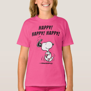 Camiseta Amendoins   Dança Feliz Snoopy