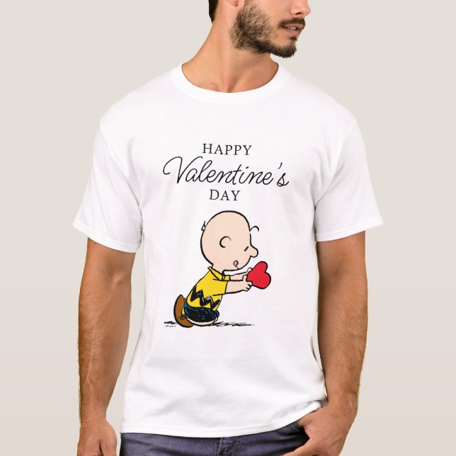 Camiseta Amendoins | Dia de os namorados Charlie Brown Red  (Frente)