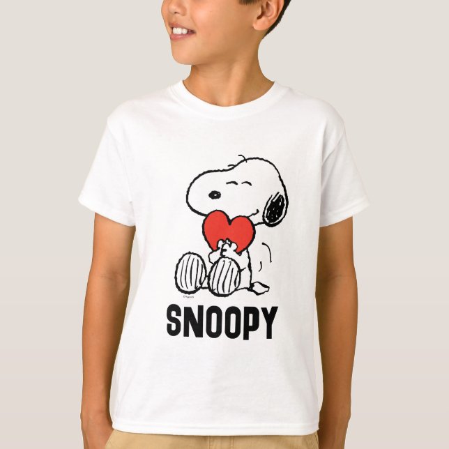 Camiseta Amendoins | DIA DE OS NAMORADOS | Snoopy Heart Hug (Frente)