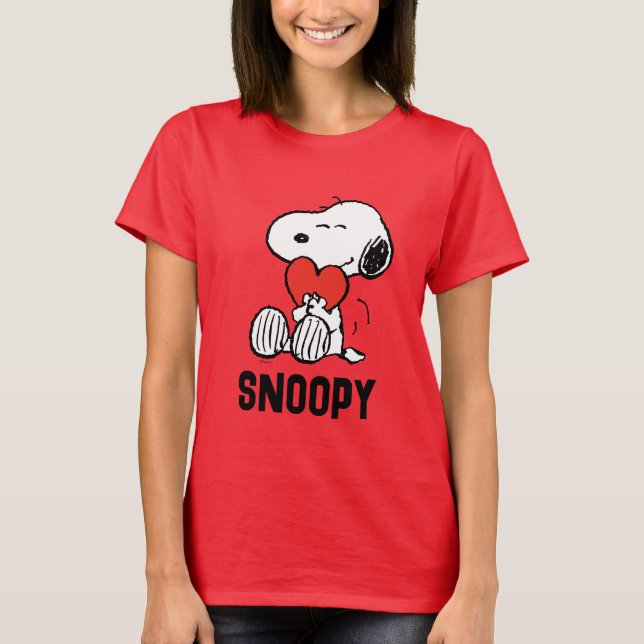 Camiseta Amendoins | DIA DE OS NAMORADOS | Snoopy Heart Hug (Frente)