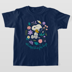 Camiseta Amendoins Em Sangue Snoopy & Woodstock Flower Hu