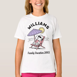 Camiseta Amendoins Férias Familiares de Snoopy Beach