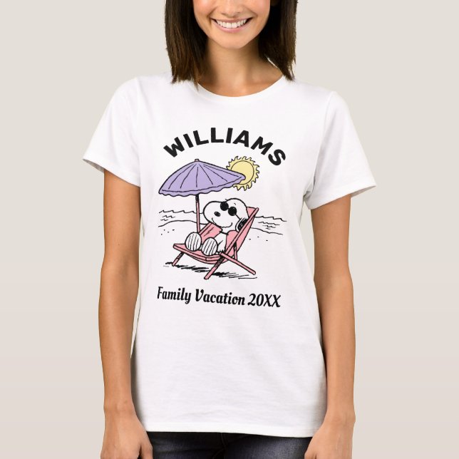 Camiseta Amendoins | Férias Familiares de Snoopy Beach (Frente)