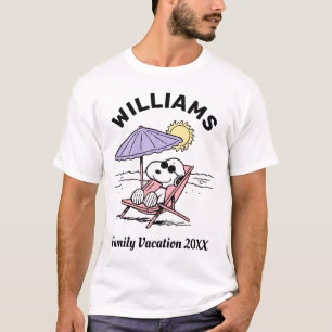 Camiseta Amendoins Férias Familiares de Snoopy Beach