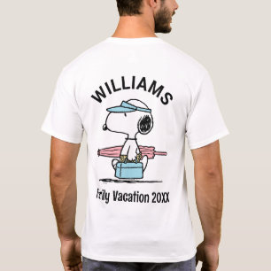Camiseta Amendoins Férias Familiares Snoopy Beach Walk