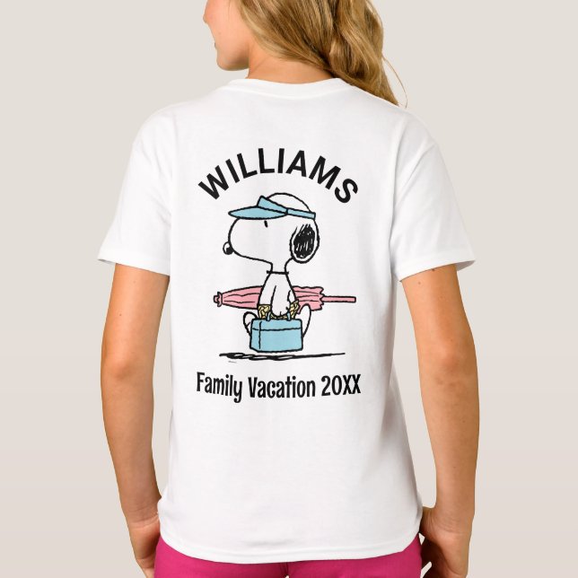 Camiseta Amendoins | Férias Familiares Snoopy Beach Walk (Verso)