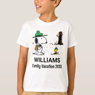 Camiseta Amendoins Férias Snoopy & Woodstock Family