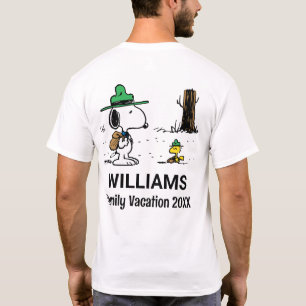 Camiseta Amendoins Férias Snoopy & Woodstock Family