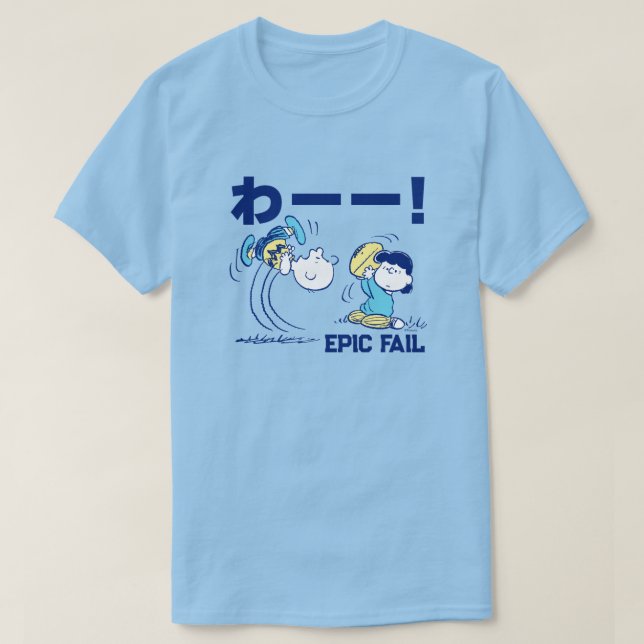 Camiseta Amendoins | Futebol Charlie Brown e Lucy (Frente do Design)