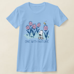 Camiseta Amendoins Jardim da Flor de Esnoopia e Madeira