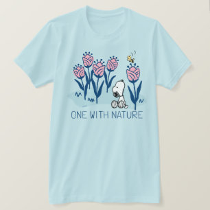 Camiseta Amendoins   Jardim da Flor de Esnoopia e Madeira