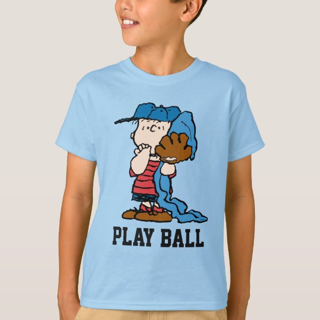 Camiseta Amendoins | Linus Na Sua Arte De Basebol (Frente)