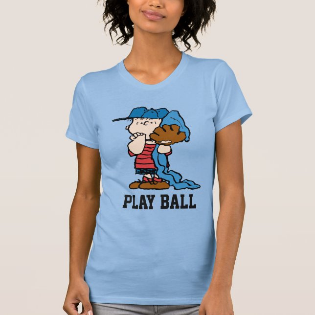 Camiseta Amendoins | Linus Na Sua Arte De Basebol (Frente)