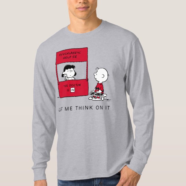 Camiseta Amendoins | Lucy Dá Conselhos A Charlie Brown (Frente)