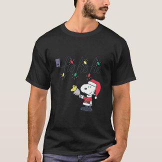 Camiseta Amendoins Natal Papai Noel Snoopy Ho Ho Ho