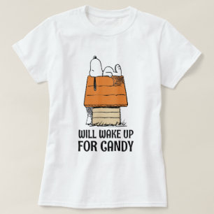 Camiseta Amendoins   O Snoopy Vai Acordar Para O Doces
