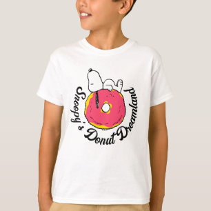 Camiseta Amendoins   Rosquinha rosa esnoopia
