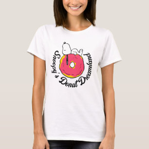 Camiseta Amendoins   Rosquinha rosa esnoopia