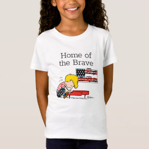 Camiseta Amendoins Schroeder Patriótico e seu Piano