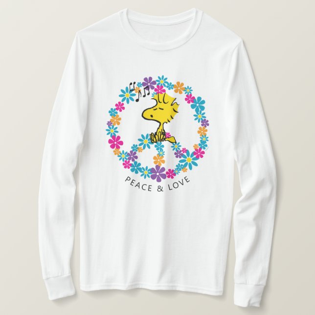 Camiseta Amendoins | Sinal de Paz da Flor do Woodstock (Frente do Design)