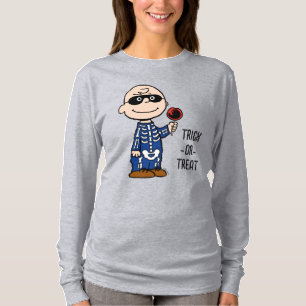 Camiseta Amendoins Skeleton Charlie Brown