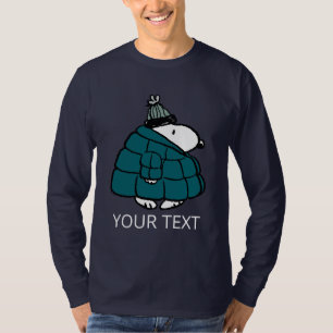 Camiseta Amendoins   Snoopy Casaco Puffer de Inverno