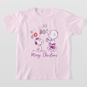 Camiseta Amendoins Snoopy & Charlie Brown Ho Ho Ho Ho